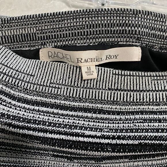 RACHEL ROY Grey Striped Ruffle Fit &flare Above The Knee A-Line Skirt grey - Picture 4 of 9